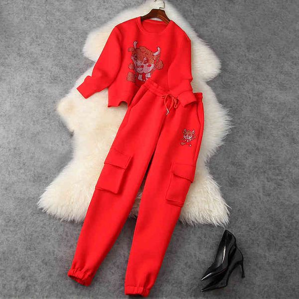 women's two piece pants spring long sleeve round neck black / red cartoons drilling sweatshirt + suits 2 s set lj11t11780 o9yf, White
women's two piece pants spring long sleeve round neck black / red cartoons drilling sweatshirt + suits 2 s set lj11t11780 o9yf, White