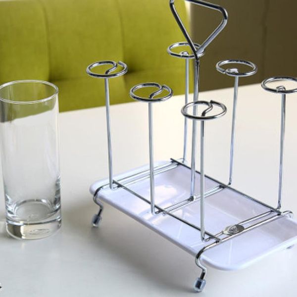 kitchen storage & organization stainless steel glass holder stand 6 cups bottles drying water hanging drainer rack with tray
kitchen storage & organization stainless steel glass holder stand 6 cups bottles drying water hanging drainer rack with tray