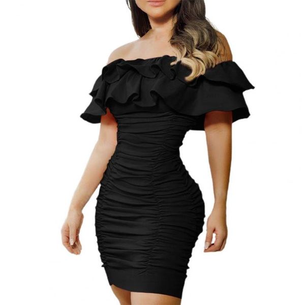 casual dresses summer office ladies party off shoulder layered ruffles women dress attractive ruched strapless bodycon sundress, Black;gray
casual dresses summer office ladies party off shoulder layered ruffles women dress attractive ruched strapless bodycon sundress, Black;gray