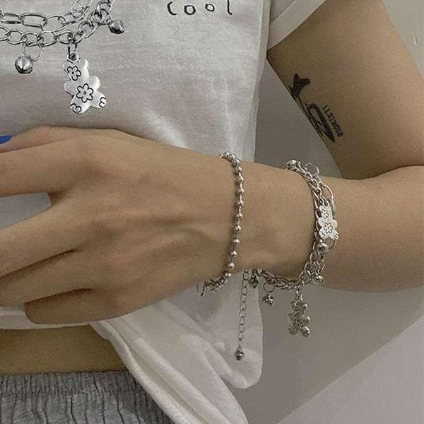 charm bracelets hebedeer korean ins wind double bear bell bracelet hip hop chain cold couple for women jewelry, Golden;silver
charm bracelets hebedeer korean ins wind double bear bell bracelet hip hop chain cold couple for women jewelry, Golden;silver