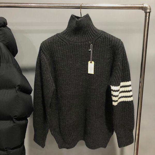 tees fashion tb thom brand sweaters men loose turtleneck pullovers clothing solid striped wool autumn winter thick casual coat, White
tees fashion tb thom brand sweaters men loose turtleneck pullovers clothing solid striped wool autumn winter thick casual coat, White