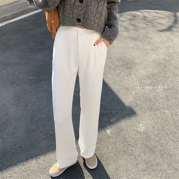 korean femme ol trousers casual office lady streetwear minimalist stylish straight chic loose all match pants 210421, Black;white
korean femme ol trousers casual office lady streetwear minimalist stylish straight chic loose all match pants 210421, Black;white