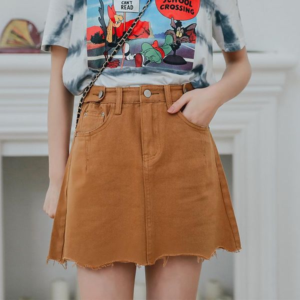 skirts summer solid color denim women's skirt casual korean jean high waist irregular hem a-line mini woman fashion 2021, Black
skirts summer solid color denim women's skirt casual korean jean high waist irregular hem a-line mini woman fashion 2021, Black