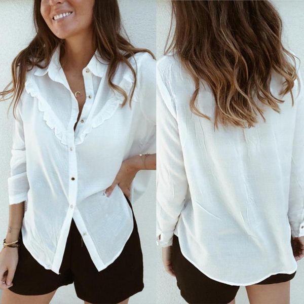 women's blouses & shirts fashion women casual long sleeve lapel solid botton blouse shirt flannel, White
women's blouses & shirts fashion women casual long sleeve lapel solid botton blouse shirt flannel, White