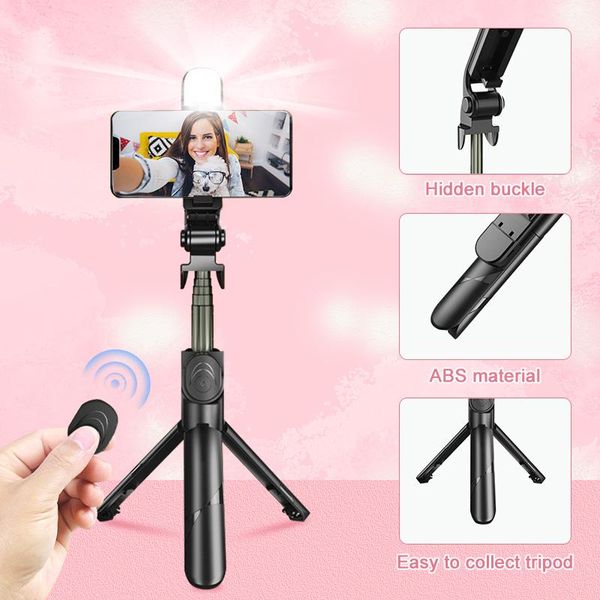selfie monopods wireless bluetooth stick with fill light extendable foldable tripod stand live streaming phone holder for ios android
selfie monopods wireless bluetooth stick with fill light extendable foldable tripod stand live streaming phone holder for ios android