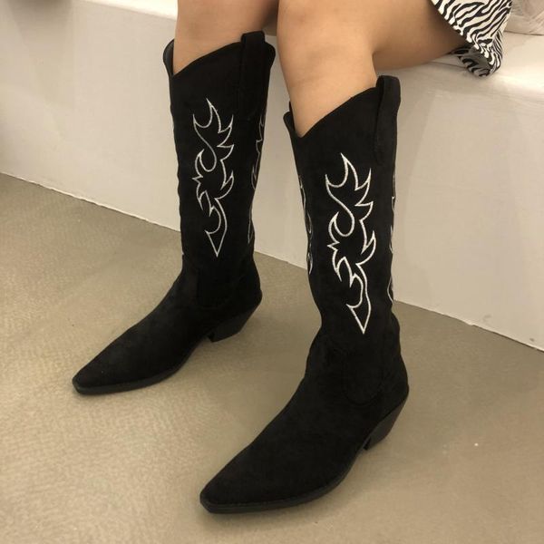 boots knee-high modern women slip-on pointed toe long winter 2021 geometric embroidery botas femininas zapatos mujer, Black
boots knee-high modern women slip-on pointed toe long winter 2021 geometric embroidery botas femininas zapatos mujer, Black