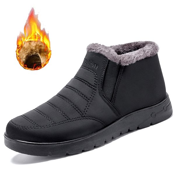 men boots winter warm faux short plush snow boots men male outdoor winter sneakers shoes men snow boots 211216, Black 
men boots winter warm faux short plush snow boots men male outdoor winter sneakers shoes men snow boots 211216, Black