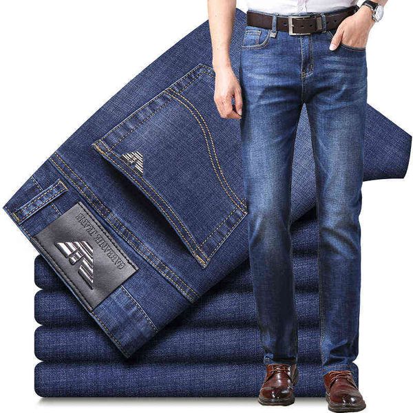 spring chiamania and summer jeans men's high waist elastic straight tube loose busin casual brand pants, Blue
spring chiamania and summer jeans men's high waist elastic straight tube loose busin casual brand pants, Blue