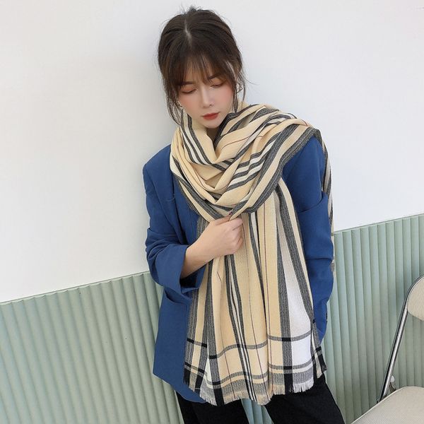 autumn and winter new womens scarf fashion colorblock striped plaid warm scarf thickened scarf wholesale, Blue;gray
autumn and winter new womens scarf fashion colorblock striped plaid warm scarf thickened scarf wholesale, Blue;gray