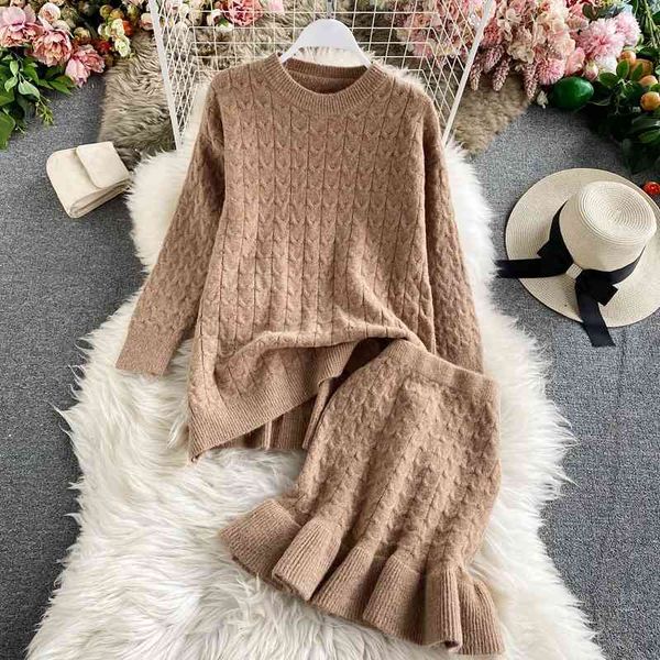 dresses women's loose two piece set casual o-neck long sleeve pullovers jumper and high waist mermaid mini skirt female knit suit winte, White
dresses women's loose two piece set casual o-neck long sleeve pullovers jumper and high waist mermaid mini skirt female knit suit winte, White