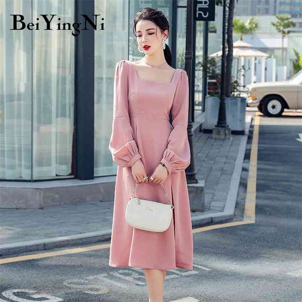 square collar midi dress women elegant full sleeve split casual korean high street slim vintage pink ol party dresses 210506, Black;gray
square collar midi dress women elegant full sleeve split casual korean high street slim vintage pink ol party dresses 210506, Black;gray