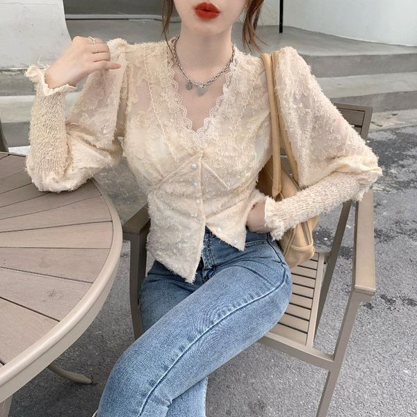 beautiful flower lace blouse v neck slim waist vintage look puff sleeve women shirt chemise femme renda blusa mujer women's blouses & s, White
beautiful flower lace blouse v neck slim waist vintage look puff sleeve women shirt chemise femme renda blusa mujer women's blouses & s, White