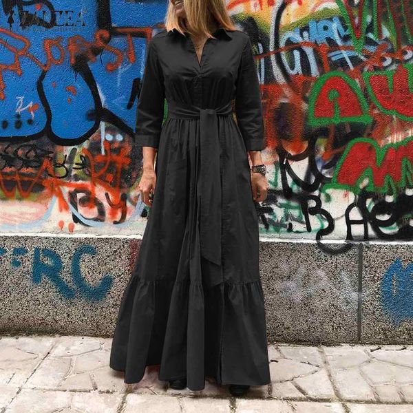 women's blouses & shirts 2021 ladies retro stiching vestidos zanzea long dress plus size female lace up robe femme longue casual s, White
women's blouses & shirts 2021 ladies retro stiching vestidos zanzea long dress plus size female lace up robe femme longue casual s, White