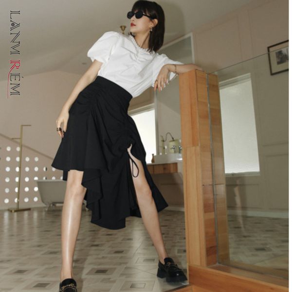 women black skirt spring summer elastic high waist irregular s female fold all match streetwear 2e1012 210507
women black skirt spring summer elastic high waist irregular s female fold all match streetwear 2e1012 210507