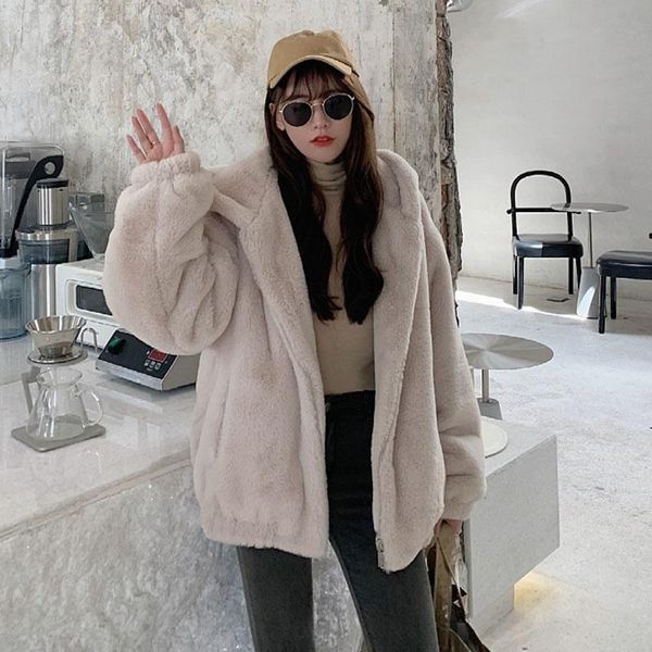 women's fur & faux 2021all-match winter women mid-length imitation jacket thick hooded zipper loose hoodie ladies parka coat, Black
women's fur & faux 2021all-match winter women mid-length imitation jacket thick hooded zipper loose hoodie ladies parka coat, Black