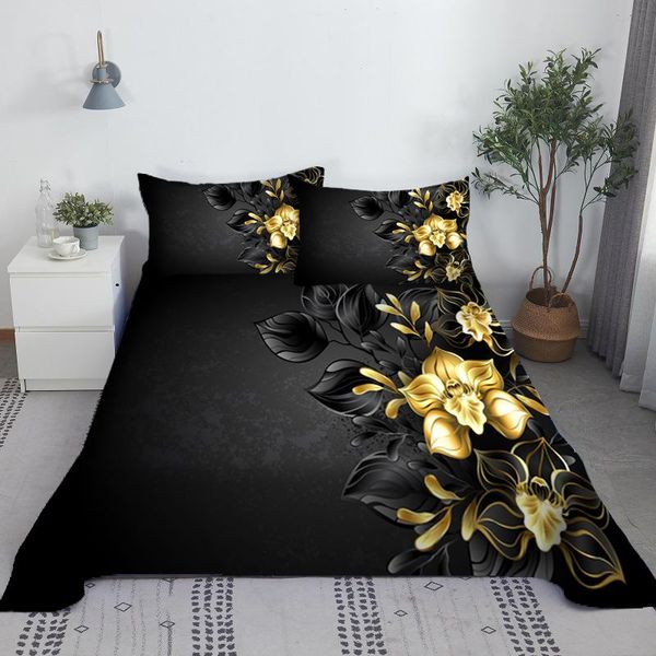 sheets & sets gold flowers bed sheet set and cases 3d bedding digital printing flat king size home textile
sheets & sets gold flowers bed sheet set and cases 3d bedding digital printing flat king size home textile