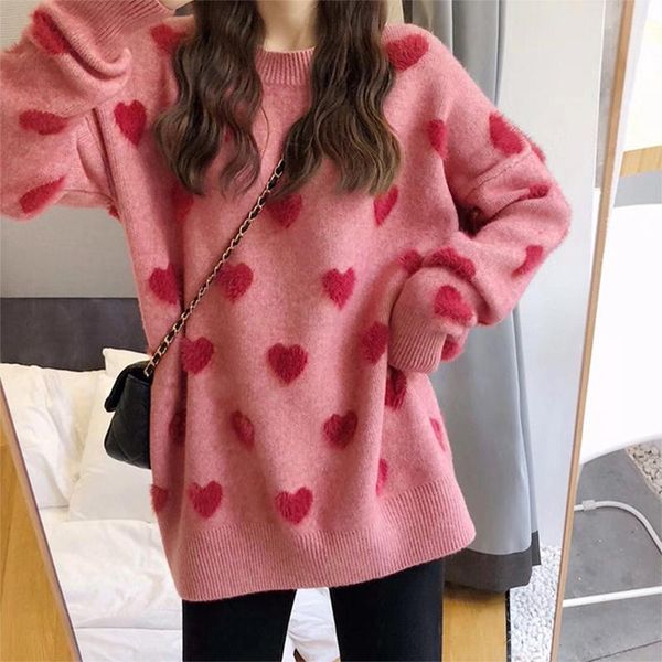 women's jackets love sweater round neck pullover 2021 spring and autumn loose trend gentle student jacket net red, Black;brown
women's jackets love sweater round neck pullover 2021 spring and autumn loose trend gentle student jacket net red, Black;brown