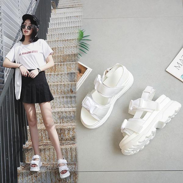 sandals 2021summer women buckle design black white platform comfortable thick sole beach shoes
sandals 2021summer women buckle design black white platform comfortable thick sole beach shoes