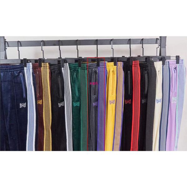 men's pants 2021ss needlss classic butterfly embroidery stripe sweatpants casual men trousers streetwear techwear for women, Black
men's pants 2021ss needlss classic butterfly embroidery stripe sweatpants casual men trousers streetwear techwear for women, Black