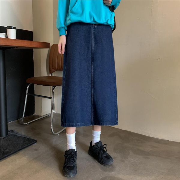 skirts woman denim korean style streetwear blue vintage high waist straight long skirt women plus size clothes, Black
skirts woman denim korean style streetwear blue vintage high waist straight long skirt women plus size clothes, Black
