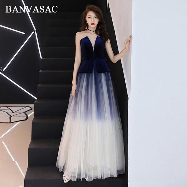 party dresses banvasac velvet strapless a line off the shoulder long evening gradient color backless prom gowns, White;black
party dresses banvasac velvet strapless a line off the shoulder long evening gradient color backless prom gowns, White;black
