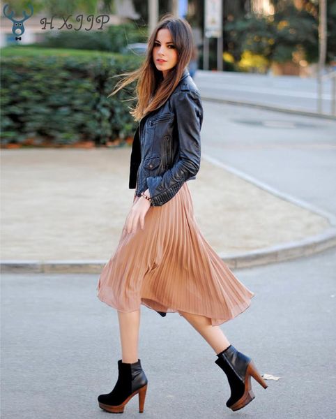 skirts hxjjp summer arrivals euro style midi pleated skirt women black white beige pink chiffon womens elastic waist saia
skirts hxjjp summer arrivals euro style midi pleated skirt women black white beige pink chiffon womens elastic waist saia