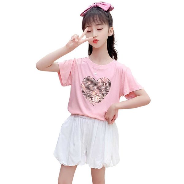 girls summer clothes heart tshirt + short clothing sequin girl outfit casual style children's tracksuits 210528, White
girls summer clothes heart tshirt + short clothing sequin girl outfit casual style children's tracksuits 210528, White