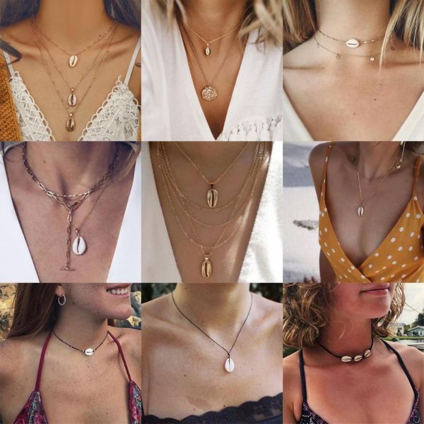 pendant necklaces isscycy bohemian multi layer for women fashion golden geometric charm chains shell necklace jewelry wholesale, Silver
pendant necklaces isscycy bohemian multi layer for women fashion golden geometric charm chains shell necklace jewelry wholesale, Silver