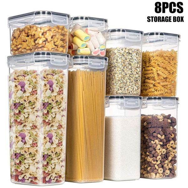 storage bottles & jars pp food box plastic clear container set with pour lids kitchen dried grains tank
storage bottles & jars pp food box plastic clear container set with pour lids kitchen dried grains tank