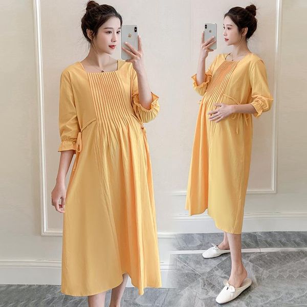 long sleeve spring summer chic ins cotton maternity dress korean fashion pleated loose clothes for pregnant women pregnancy dresses, White
long sleeve spring summer chic ins cotton maternity dress korean fashion pleated loose clothes for pregnant women pregnancy dresses, White