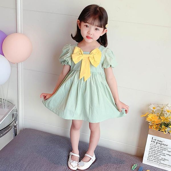solid girls bow dresses 0-7 years old children's clothing baby kids casual clothes for girl short sleeve summer girl's, Red;yellow
solid girls bow dresses 0-7 years old children's clothing baby kids casual clothes for girl short sleeve summer girl's, Red;yellow