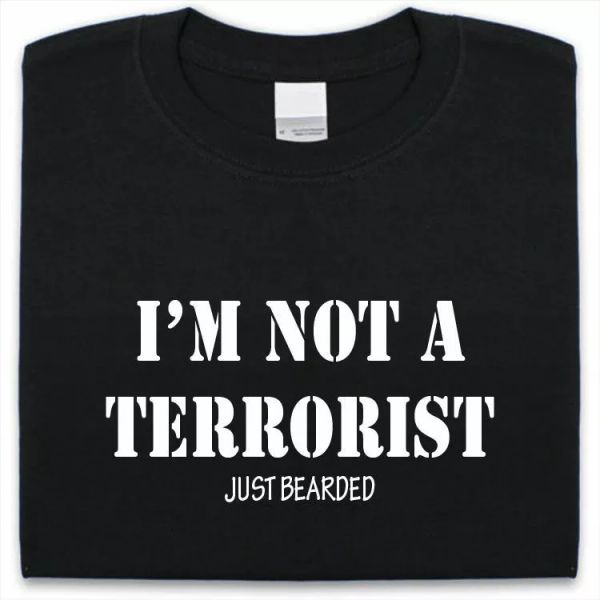 i'm not a terrorist t-shirt herren damen lustig bart, White;black
i'm not a terrorist t-shirt herren damen lustig bart, White;black