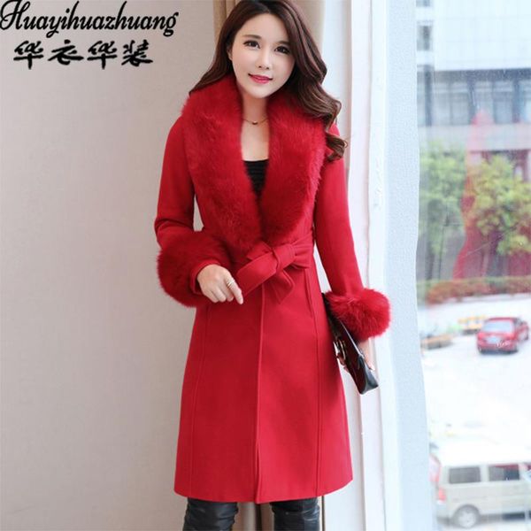 women's wool & blends 2021 autumn and winter woolen coat mid-length slim-fit lace-up large fur collar detachable solid color, Black
women's wool & blends 2021 autumn and winter woolen coat mid-length slim-fit lace-up large fur collar detachable solid color, Black
