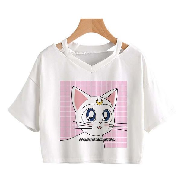 sailor moon print harajuku women t shirt aesthetic clothes short sleeve tee kawaii crop vintage japanese cartoon streetwear, White
sailor moon print harajuku women t shirt aesthetic clothes short sleeve tee kawaii crop vintage japanese cartoon streetwear, White