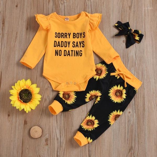 born baby girl clothes girls long sleeve letter printed romper+sunflower pants+headband clothing sets, White
born baby girl clothes girls long sleeve letter printed romper+sunflower pants+headband clothing sets, White