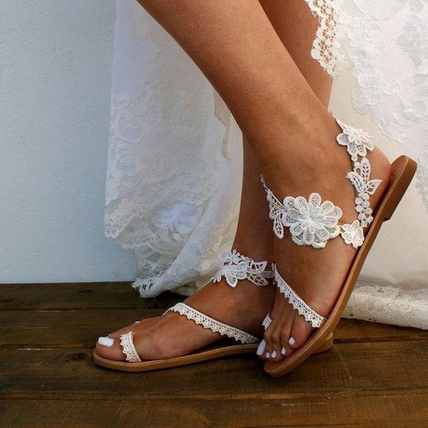 solid color open-toe fashion women's sandals 2021 summer style lace flower flat large size beach shoes, Black
solid color open-toe fashion women's sandals 2021 summer style lace flower flat large size beach shoes, Black