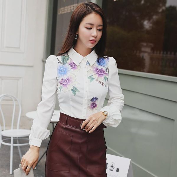 women's blouses & shirts printed flowers slim women blouse white female blusas office lady undershirt 2021 spring clothes 195005
women's blouses & shirts printed flowers slim women blouse white female blusas office lady undershirt 2021 spring clothes 195005