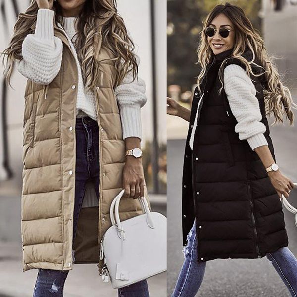 women's vests 2021 winter autumn women long solid color hooded single-breasted pockets drawstring outwear vest femme sweatshirt, Black;white
women's vests 2021 winter autumn women long solid color hooded single-breasted pockets drawstring outwear vest femme sweatshirt, Black;white