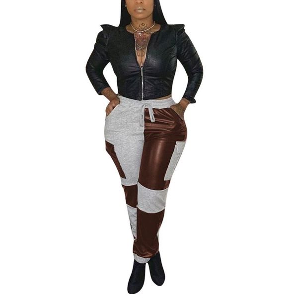 women's pants & capris imcute pu knitted stitching casual low-waist lace-up big buchecked pencil street fashion slim pocket pant, Black;white
women's pants & capris imcute pu knitted stitching casual low-waist lace-up big buchecked pencil street fashion slim pocket pant, Black;white