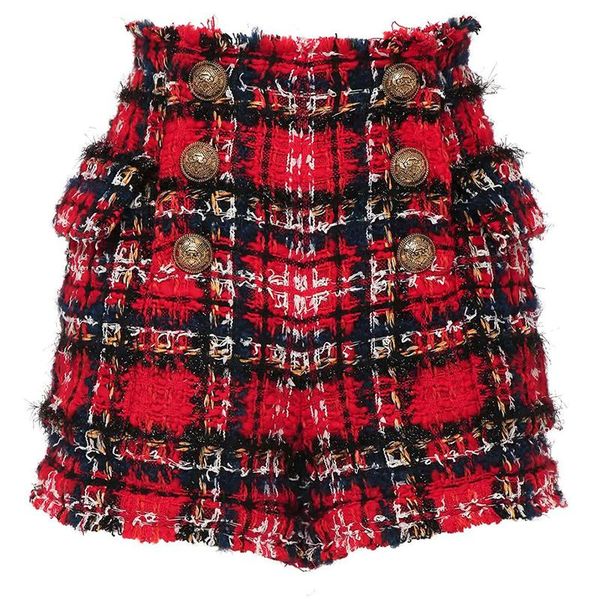 women's shorts high street est 2021 designer fringed tassel plaid tweed, White;black
women's shorts high street est 2021 designer fringed tassel plaid tweed, White;black