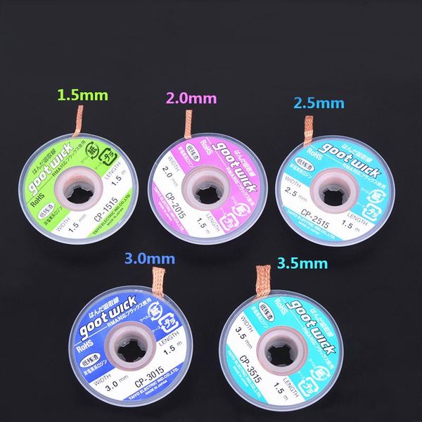 rohs desoldering wire 1.5/2.0/2.5/3.0/3.5mm 1.5m remove solder tin for mobile phone motherboard pcb repair cell repairing tools
rohs desoldering wire 1.5/2.0/2.5/3.0/3.5mm 1.5m remove solder tin for mobile phone motherboard pcb repair cell repairing tools