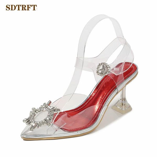 dress shoes sdtrft summer transparent sandals pointed toe zapatos mujer 7cm thin heels diamond woman hollow out slingbacks pumps, Black
dress shoes sdtrft summer transparent sandals pointed toe zapatos mujer 7cm thin heels diamond woman hollow out slingbacks pumps, Black