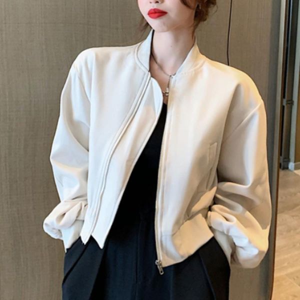 fashion tide autumn trend korea female black jacket loose baseball suit long sleeve short zipper coat women, Black;brown
fashion tide autumn trend korea female black jacket loose baseball suit long sleeve short zipper coat women, Black;brown