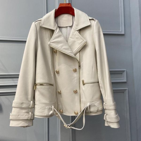 women's leather & faux autumn jacket real lambskin coats women short style zipper slim biker jackets coat female outwear, Black
women's leather & faux autumn jacket real lambskin coats women short style zipper slim biker jackets coat female outwear, Black