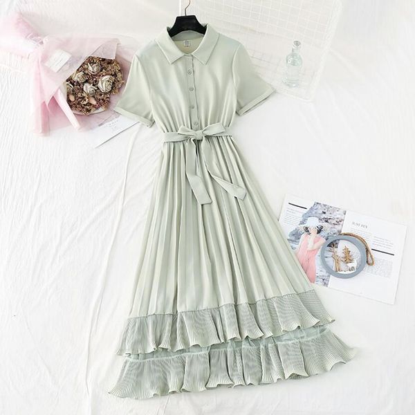 dresses women summer solid vintage ruffles bow chiffon long elegant slim a-line pleated casual vestidos, Black;gray
dresses women summer solid vintage ruffles bow chiffon long elegant slim a-line pleated casual vestidos, Black;gray