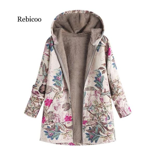 women's wool & blends womens autumn winter coats casual warm outwear floral print hooded pockets vintage oversize ropa mujer, Black 
women's wool & blends womens autumn winter coats casual warm outwear floral print hooded pockets vintage oversize ropa mujer, Black
