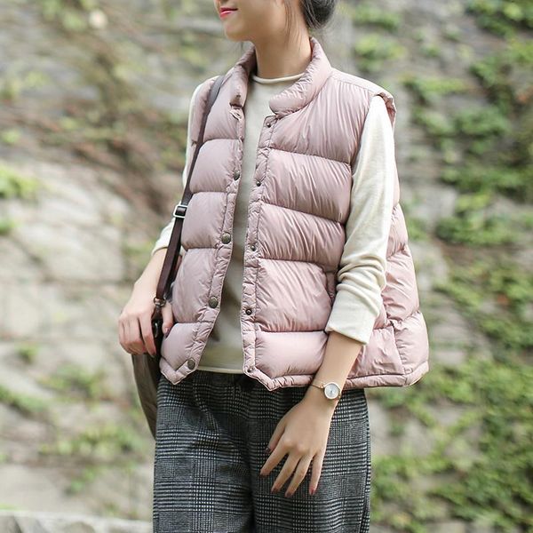 women's trench coats autumn winter down jacket retro women white duck vest stand button loose female blended sleeveless, Tan;black
women's trench coats autumn winter down jacket retro women white duck vest stand button loose female blended sleeveless, Tan;black