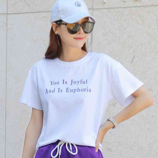 spring 2020 new korean student fashion loose simple letter printed t-shirt women's short sleeve han fanchao top, White
spring 2020 new korean student fashion loose simple letter printed t-shirt women's short sleeve han fanchao top, White