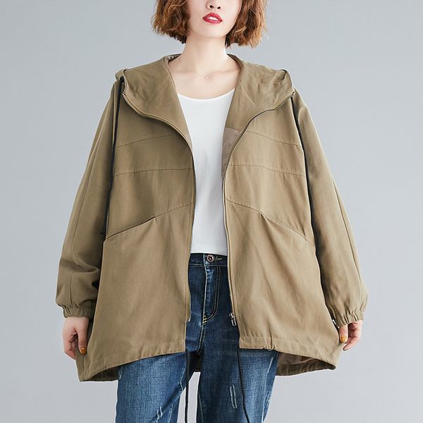johnature autumn winter korean letter pockets zipper all-match hooded windbreaker simple leisure plus size women coat 210521, Tan;black
johnature autumn winter korean letter pockets zipper all-match hooded windbreaker simple leisure plus size women coat 210521, Tan;black