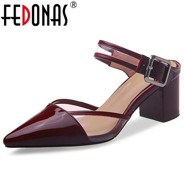 fashion sweet pointed toe square heels women sandals genuine leather slip on buckle decoration elegant party shoes woman, Black
fashion sweet pointed toe square heels women sandals genuine leather slip on buckle decoration elegant party shoes woman, Black